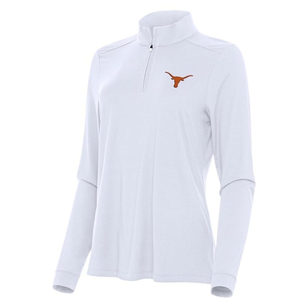 Texas Longhorns Antigua White Quarter-Zip Pullover Shirt L Recycled Polyester Lo